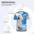 thumbnail image 3 of Rateoe Cute Cloud Bichon Frise Pattern Men’s Baseball Short Sleeve Polo Shirt, Midweight Men's Shirt Golf Shirt Polo Shirts Quick Dry Short-4X-Large, 3 of 7