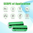 thumbnail image 4 of PKCELL 10-Pack 2/3AAA 1.2V 400mAh Ni-MH Rechargeable Battery Button Top, 4 of 4