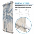 thumbnail image 3 of Blue Palm Tree Door Curtains for Door Window, French Sidelight Front Back Door Curtains With Tieback, Coastal Summer Wooden Kitchen Rod Pocket Drapes Panel, 54"x72", 3 of 5
