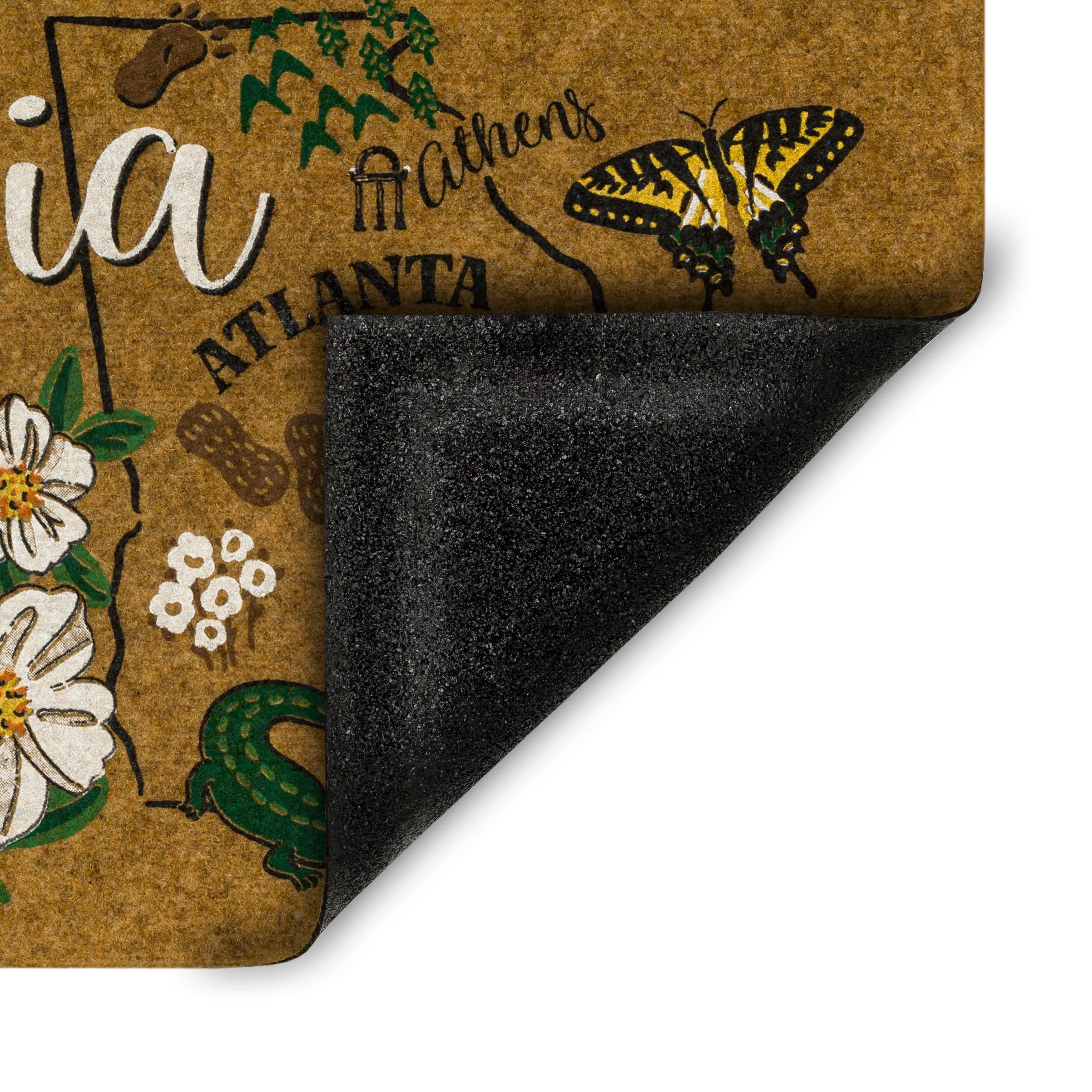 Mohawk Home Georgia Indoor/Outdoor All Weather Polyester Rubber Backed Rectangle Doormat, Tan, 18" x 30"
