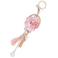 thumbnail image 2 of BRIGHTFUFU Exquisito llavero de flor de rosa, llavero decorativo de metal, colgante ligero para bolso, dije colgante, 2 of 7
