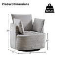 thumbnail image 4 of Bonzy Home 360° Swivel Accent Chair — Corduroy Barrel Chair with 3 Pillows, Round Armchair for Living Room & Bedroom, Gray, 4 of 8