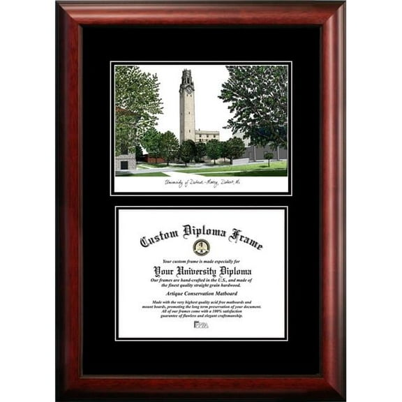 Campus Images MI985D-1185 8.5 x 11 in. University of Detroit, Mercy Diplomate Diploma Satin Mahogany Frame