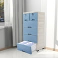 thumbnail image 4 of Plastic Storage Cabinet 6 Drawers Organizer with Wheels Lock Dresser Clothes Closet for Home Office Bedroom, 4 of 9