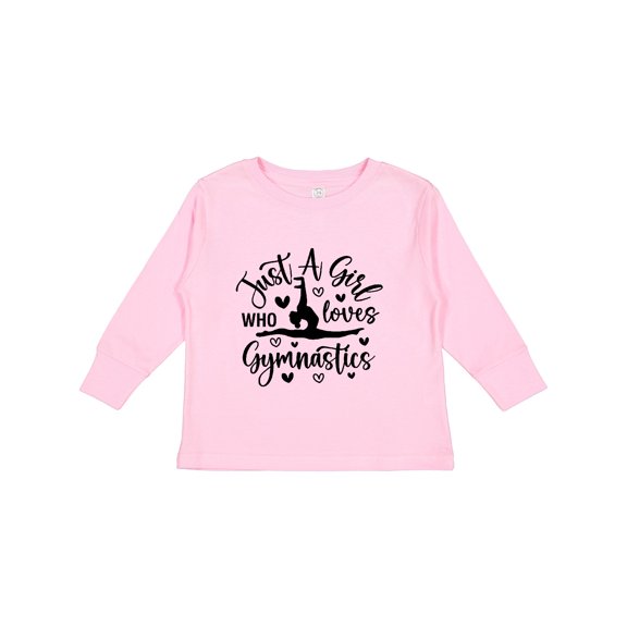 Inktastic Just a Girl Who Loves Gymnastics Girls Long Sleeve Toddler T-Shirt