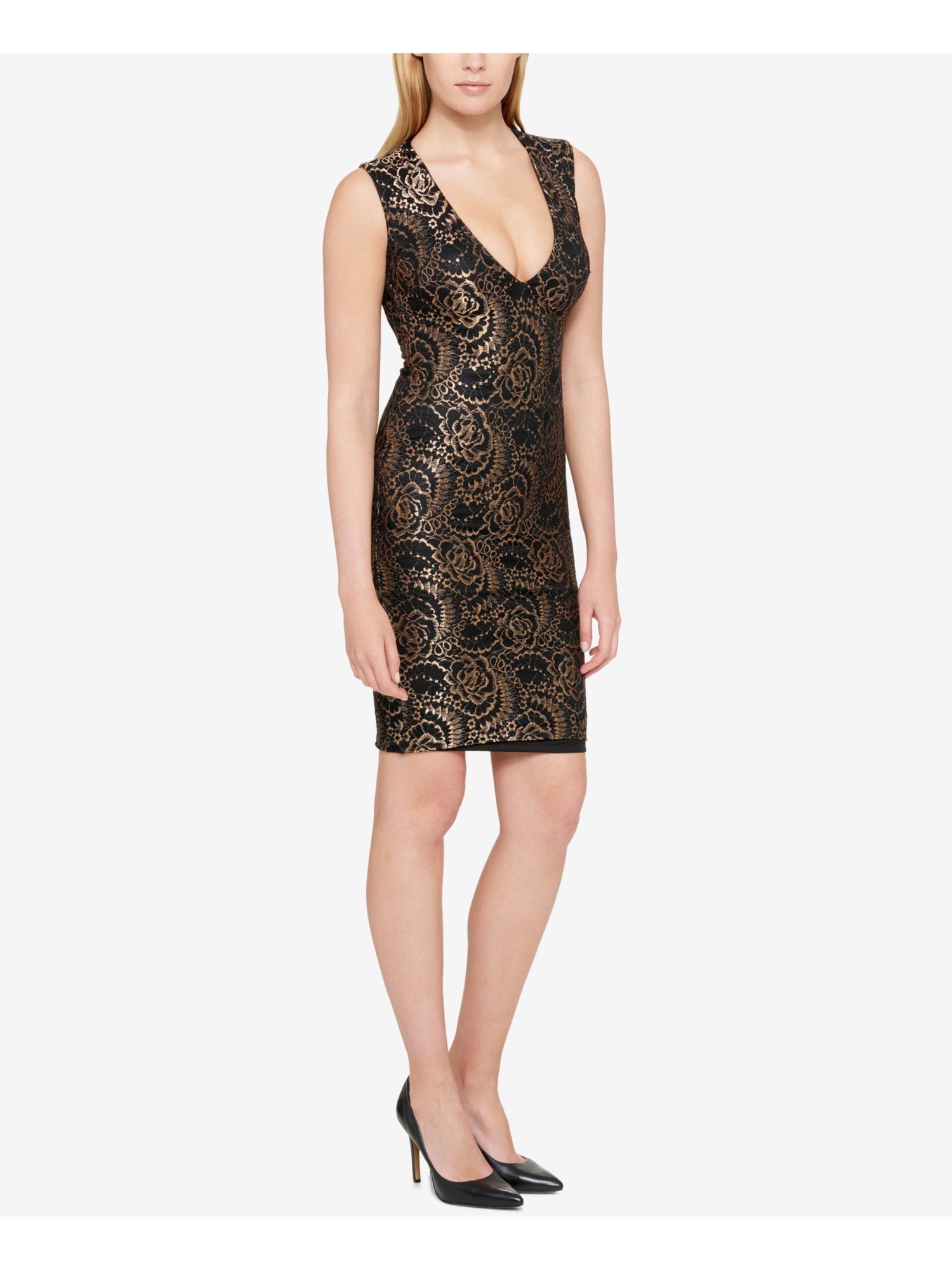 guess black lace dress