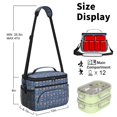 thumbnail image 6 of Football Text Blue Pattern Insulated Lunch Box for Women Men, Medium Leakproof Cooler Bag with Adjustable Strap, 10"x6.7"x8", 6 of 6