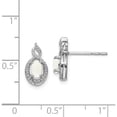 thumbnail image 4 of Sterling Silver Rhodium-Plated Created Opal & Diam. Earrings (13 X 7) Made In India qbe18oct, 4 of 5