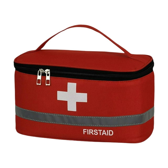 Bolsa de botiquín de primeros auxilios portátil, ligera, impermeable, bolsas de medicina, tela Oxford, caja médica, cocina, negocios al aire Almacenamiento y organización del hogar Rojo Grande Bewildely HA077081-05