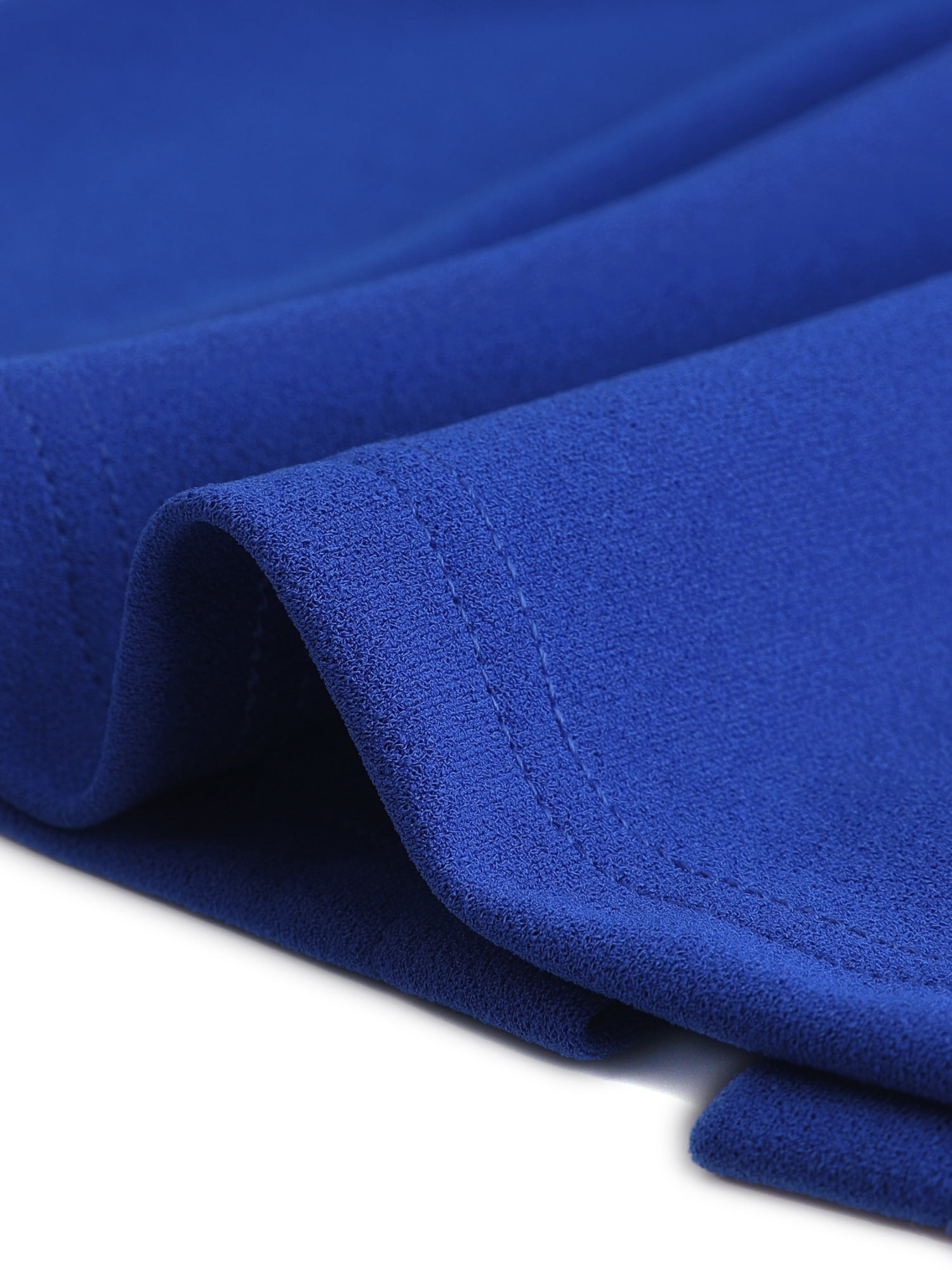 DARING DIVA Pleated Cap Sleeve V Neck Shift Office Work Dresses S Royal Blue