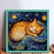 thumbnail image 2 of Kit Punto Cruz Gato Impreso Hilo Algodón Ecológico Bordado Arte 40x40cm 11CT, 2 of 9