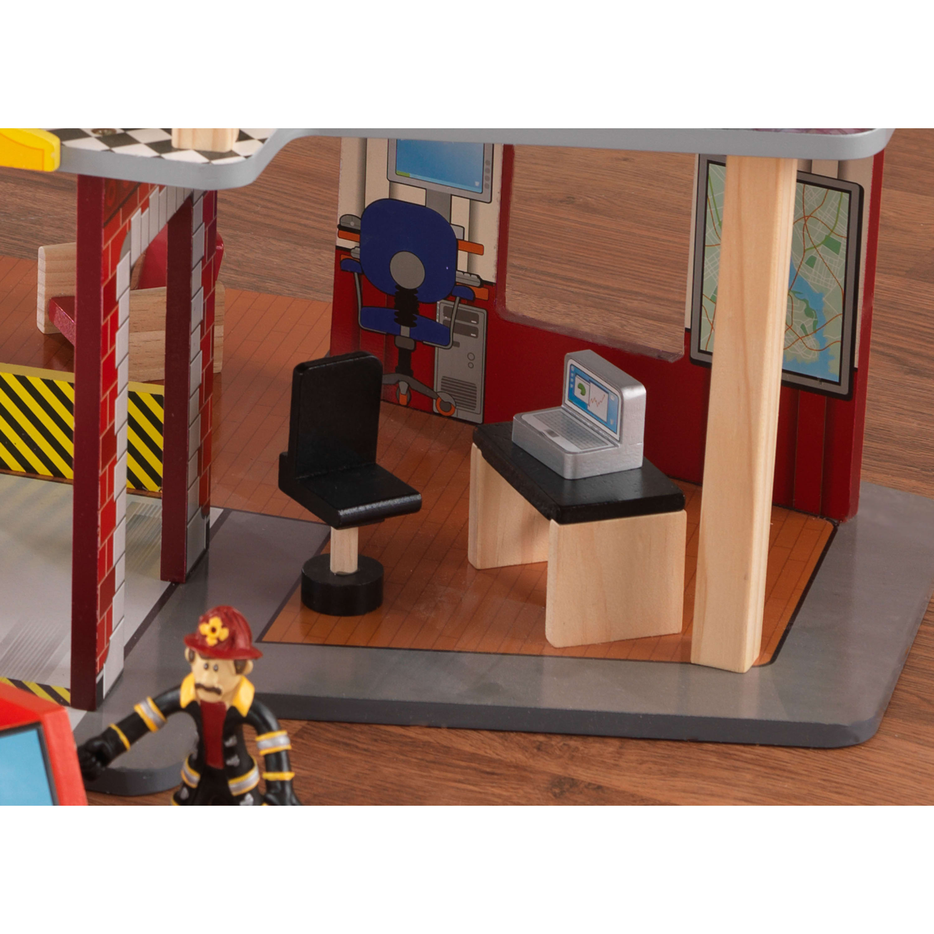 KidKraft Deluxe Wood Rescue Play Set with Ambulance, Fire Truck, Helicopter & 27 Pieces - image 5 of 7