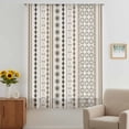 thumbnail image 2 of Boho Ethnic Sheer Curtains 63 Inches Long, Aztec Bohemian Vintage Geometric Brown Rustic Light Filering Curtains, Breathable Simi Curtain Privacy Drapes for Living Room Bedroom Window Treatment, 2 of 9
