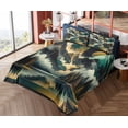 thumbnail image 4 of Ambesonne Lake Fitted & Top Sheet Set with Shams, Clouds Mountains Geometric Art, Teal Earth Yellow Grey, 4 of 5