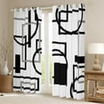 thumbnail image 2 of Manfei Modern Circle Abstract Black Out Curtains, Geometric Stripe Curtains Pack of 2 (42x63 Each), Chic Minimalst Bedroom Curtains, Window Curtains Home Decor, 2 of 6