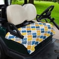 thumbnail image 2 of Golf Cart Seat Covers for 2 Seater,Yellow Blue Morocco Pattern Microfiber Cart Seat Towel Blanket,Modern Moroccan Geometric Absorbent Breathable Non Slip Bench Seats Protector for Golf Course 51"x31", 2 of 9