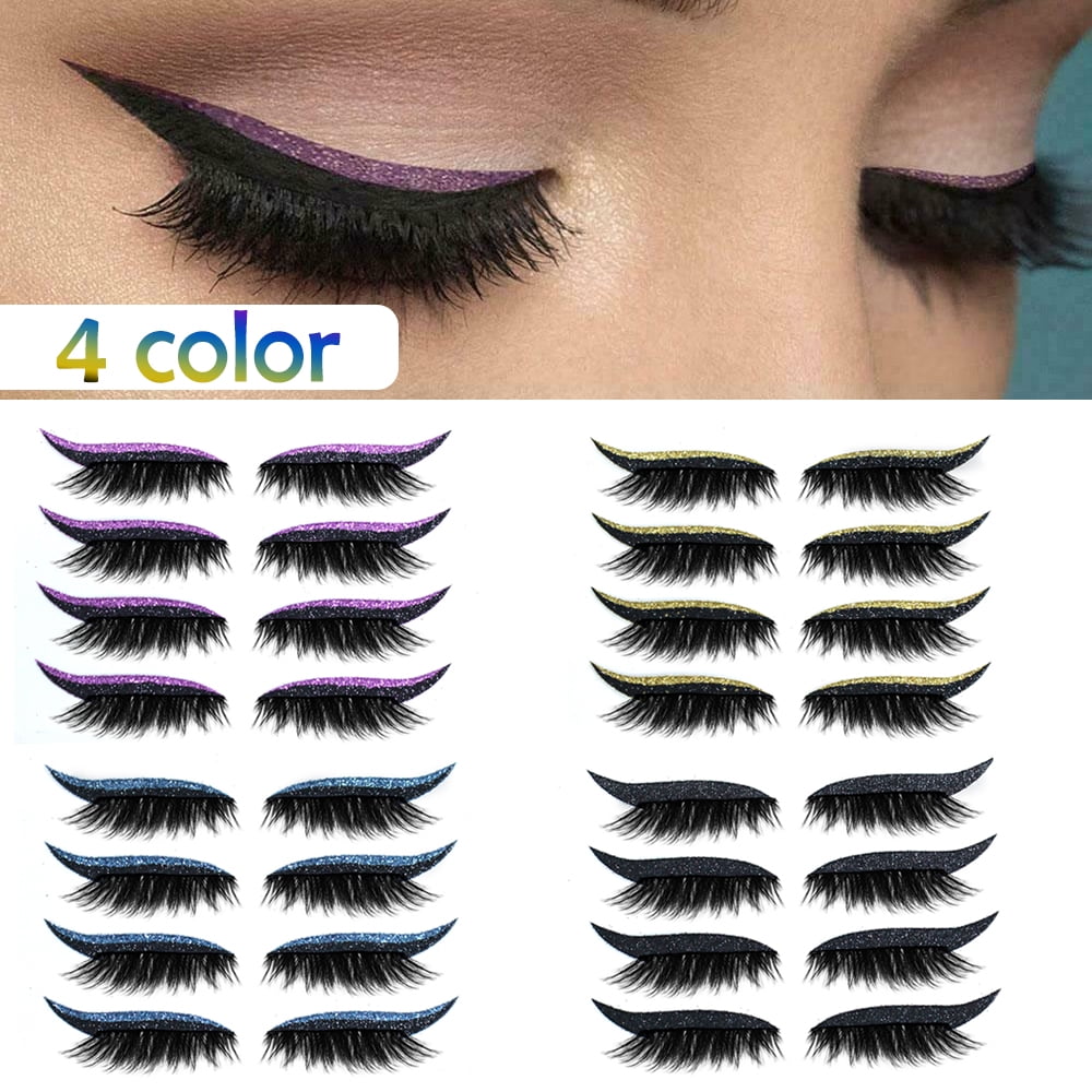 8 Pairs Eyelash Stickers,Reusable Eyelid And Eyelash Stickers Makeup