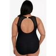 thumbnail image 4 of Lauren Ralph Lauren Women's Plus Shadow-Stripe One-Piece Swimsuit (22W, Black), 4 of 4