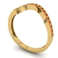 thumbnail image 2 of 0.21 ct Brilliant Round Cut Simulated Red Diamond 18K Yellow Gold Stackable Band SZ 3.75, 2 of 6