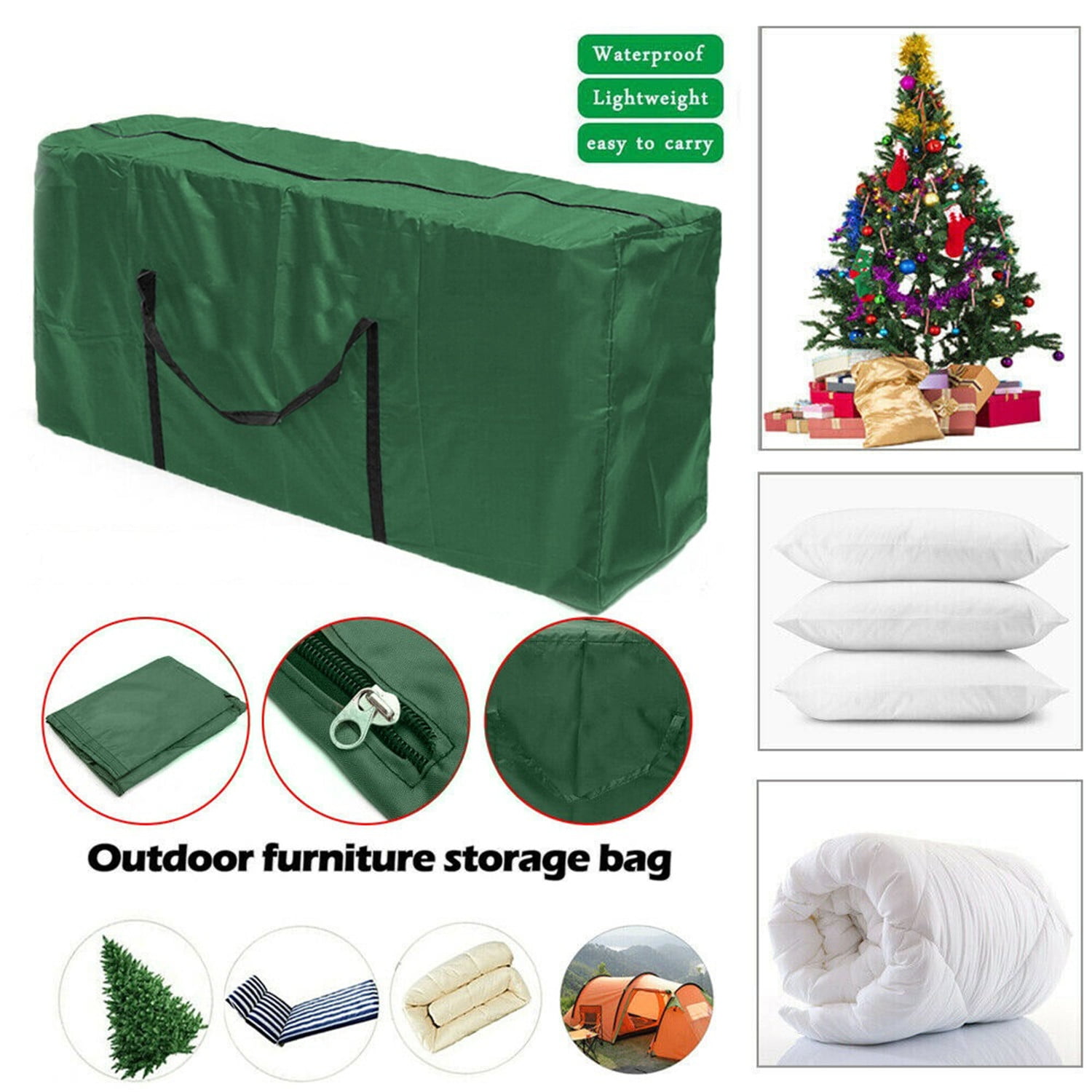 Black Christmas Tree Storage Bag Waterproof Material Christmas Items Bag Protects from Dust Fits Up to Holiday Artificial Disassembled Trees with Durable Reinforced Handles /& Dual Zipper