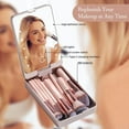 thumbnail image 2 of Travel Mirror With Light, Travel Make Up Accessories, Function Cosmetic Brushes Kit Makeup Brush Set For Women White, 2 of 4