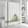 thumbnail image 6 of Fall Shower Curtain, Waterproof Shower Curtains for Bathroom, Sage Green Pumpkin Thanksgiving Stripe Leaf Washable Fabric Bathtub Curtain Set Bath Decor with 12 Hooks Long 72"x84", 6 of 8