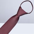 thumbnail image 3 of Dytern Party Zipper Men Ties Business Fashion Style Slim Men Neck Tie Simplicity Design Solid Color For Party Lazy Formal Ties (Wine Red), 3 of 10