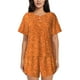 thumbnail image 1 of Fotbe Orange Glitter Conjunto de Pijama Estampado para Mujer, 2 Piezas, Ropa de Dormir con Camiseta de Manga Corta y Shorts Suaves-Large, 1 of 6