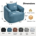 thumbnail image 4 of Swivel Accent Chair,360° Round Upholstered Armchair with One Soft Pillow,Teddy Fleece High-Resilience Sponge Single Sofa for Living Room, Bedroom, Apartment,No Assembly,Blue, 4 of 12