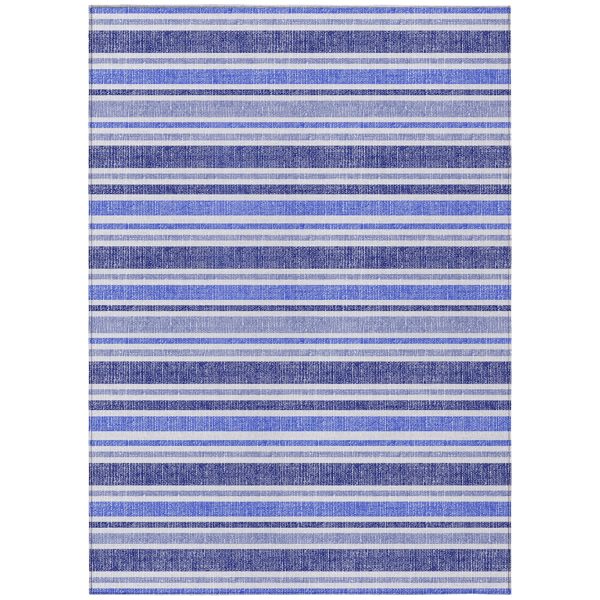 Addison Rugs Chantille Indoor/Outdoor Transitional Stripes Blue Washable Rectangle Rug, 10' x 14'