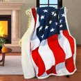 thumbnail image 7 of Catalonia Patriotic US Flag Print Fleece Sherpa Throw Blanket 60*50- Lightweight American National Flag Throw Blanket for Couch Bed Chair Office Sofa - Great Gift Unisex, 7 of 7