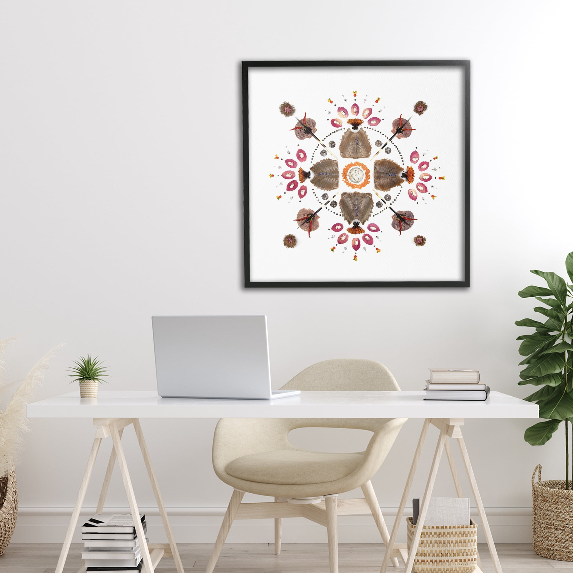 Stupell Industries Symmetrical Nautical Collection Black Framed Giclee Art, design by Beth Adoette