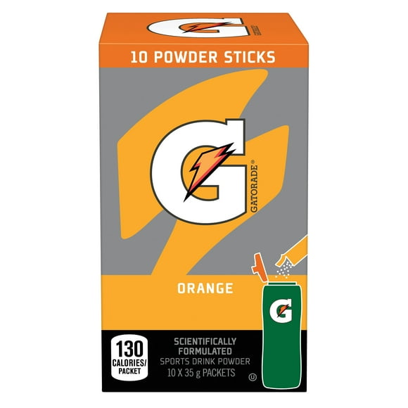 Gatorade Orange Sports Drink Powder 10 x 35 g, Packets, 10 x 35 g