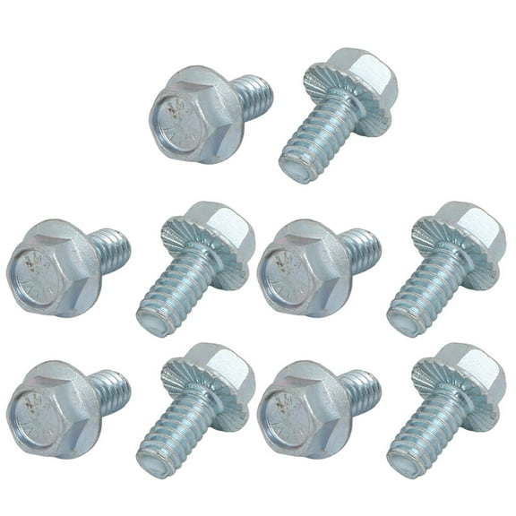 Unique Bargains 10Pcs 1/4-20 x 1/2 inch Thread Carbon Steel Hex Serrated Head Flange Screw Bolt