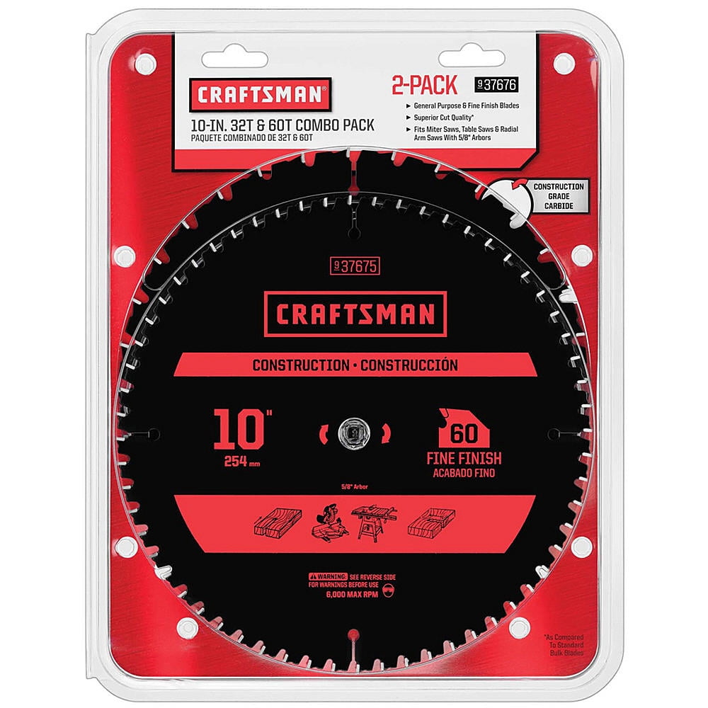 Craftsman Circular & Table Saw Blades 10 inch 32/60 Cutting Teeth