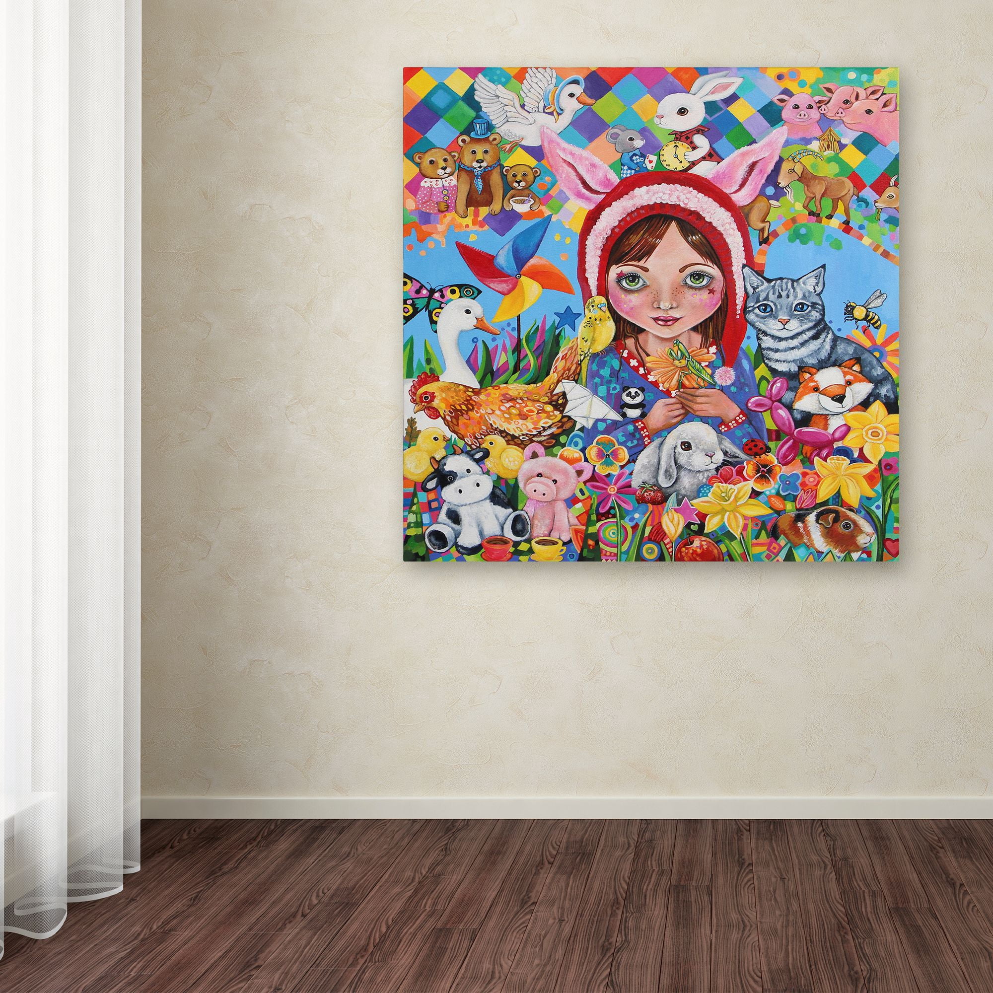 Trademark Fine Art 'Childhood Critters' Canvas Art by Lynda Bell