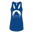 thumbnail image 2 of Wild Bobby, Office Dwight Glasses Face Silhouette Funny Schrute, Pop Culture, Women Racerback Tank Top, Royal, Large, 2 of 4