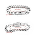thumbnail image 2 of 2 Pcs Couple Bracelets Novelty Lock for Key Bangle Bracelets Stainless Steel Lover Heart Lock for Key Jewel, 2 of 9