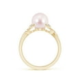 thumbnail image 2 of ANGARA Japanese Akoya Cultured Pearl Crossover Shank Engagement Ring in 14K Yellow Gold for Women | June Birthstone, Birthday, Anniversary, Jewelry Gift for Women | Pearl Ring, 2 of 8
