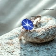 thumbnail image 2 of thejewelryart 925 Sterling Silver Blue Star Sapphire Ring Elegant Women's Gems Stunning Star Ring Luxury Jewelry Gift for Her Black Vermeil 7, 2 of 5