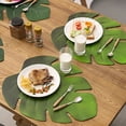 thumbnail image 3 of Inteprter Hoja de mantel con forma de hoja, estera aislante de EVA, simulación de almohadilla de palma Tropical, accesorios de cocina para Mostrada degradado verde, 3 of 6