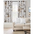 thumbnail image 2 of Brown Grey Floral Spring Blackout Curtains 39 Inches Long for Bedroom, Watercolor Botanical Butterfly Thermal Insulated Room Darkening Black Out Window Curtain Panels Grommet Drapes for Living Room, 2 of 8