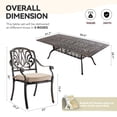 thumbnail image 3 of ATKELITION 9 Outdoor Dining Set Cast Aluminum Patio Dining Set for 8 Includes 86.6’’ Table and 2 Swivel Chairs with Cushion and Umbrella Hole, 3 of 8