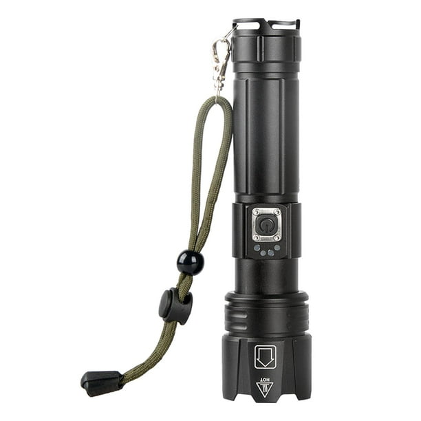 Linterna táctica recargable, linterna LED, 3 modos, con , impermeable, linterna de mano para acampar, caminar, en , actividad al ai Batería corta + 1x26650