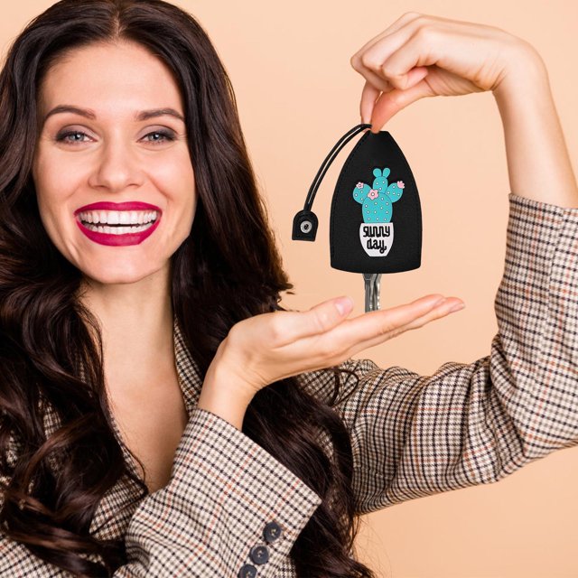 Vaidha Leather Car Key Case Cover Key Case Protection Bag Access Control Card Case Water Drop Car Door Theft Door Head