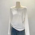 thumbnail image 1 of Autumn Winter One Shoulder Cotton Long Sleeve Slant Shoulder Женская одежда с широкими трюфелями в стиле, 1 of 5