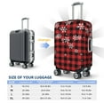 thumbnail image 4 of Naloa Red Buffalo Plaid Elastic Suitcase Protector, Travel Suitcase Protector Cover Fits 18-32in Suitcase(No luggage included)-X-Large, 4 of 7