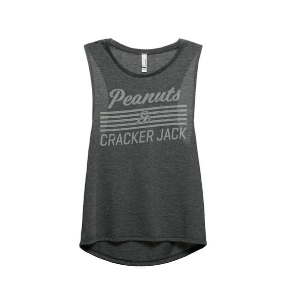 Peanuts And Cracker Jack Women's Fashion Sleeveless Muscle Tank Top Tee Charcoal Grey Small