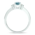 thumbnail image 2 of SZUL Women's Aquamarine and Diamond Half Moon Ring in 10K White Gold, 2 of 5