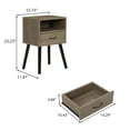 thumbnail image 5 of SYNGAR Modern End Table for Living Room, Side Table for Small Space, Small Storage Cabinet with Drawers, Simple Nightstand Set of 2 for Bedroom, Solid Wood Nightstands with Shelf, Gray Brown, D4218, 5 of 10